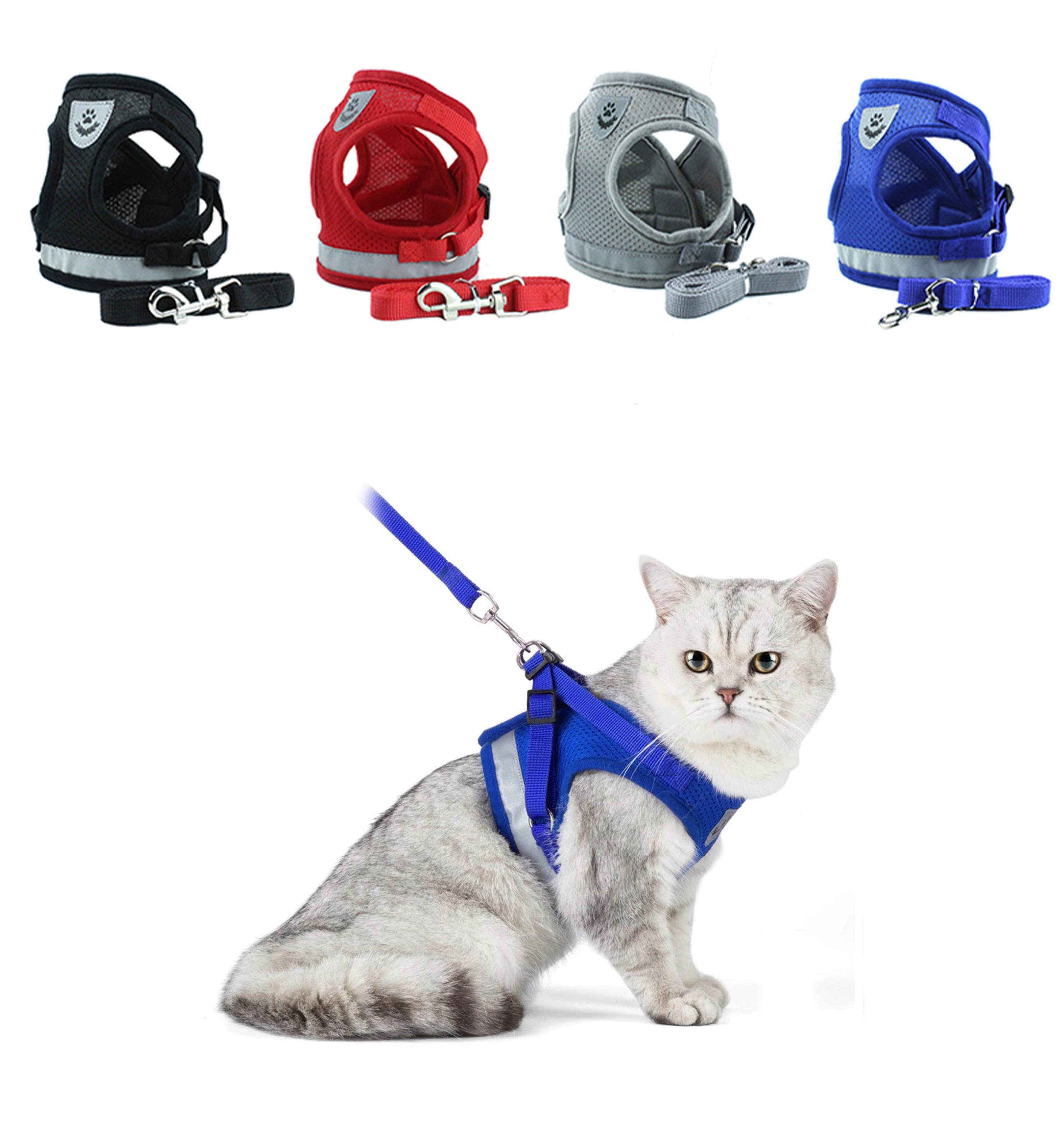 Harnais réglable de marche pour chats et chiots - Pet & Co